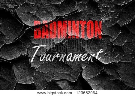 Grunge cracked badminton sign background with some soft smoot lines
