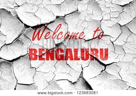 Grunge cracked Welcome to bengaluru with some smooth lines