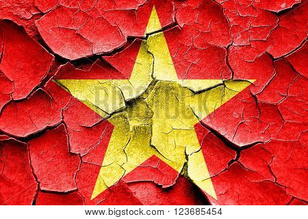 Grunge cracked Communist sign with red and yellow vivid colors