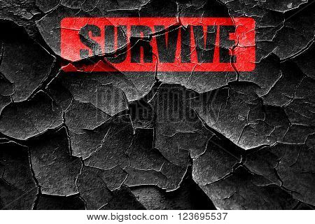 Grunge cracked survive or die sign with some soft flowing lines