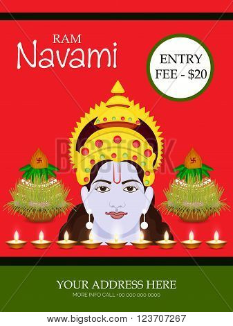 illustration of a Flyer for Ram Navami .