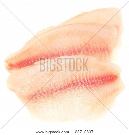 raw fish fillet isolated on white background