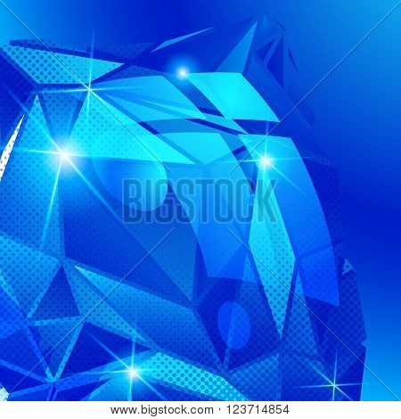 Contemporary background with plastic pixel dimensional object created from geometric figures shiny dotted futuristic fond.