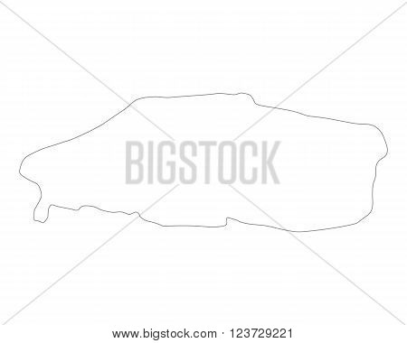 Gray and white contour line map of Baltrum