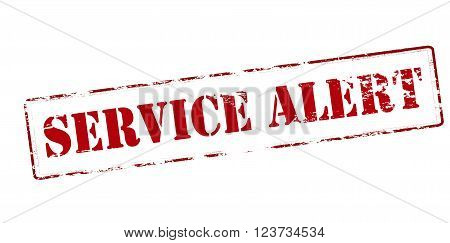 Rubber stamp with text service alert inside vector illustration
