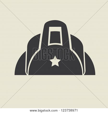 Duffle sport bag icon. Flat vector illustration.