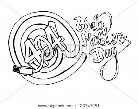 Black and white hand drawn vector stock illustration