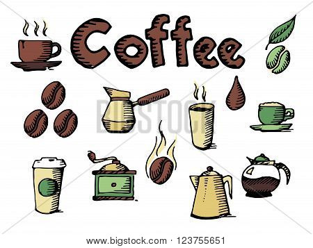 Colorful hand drawn vector stock illustration. Isolated