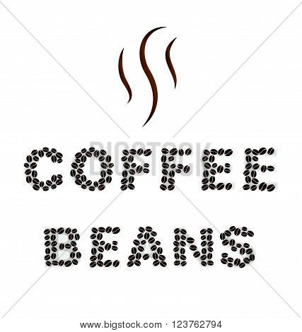 Coffee beans Type on white area background