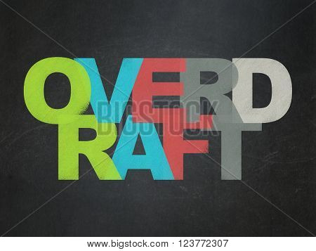 Business concept: Overdraft on School Board background