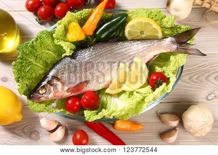 fresh raw fish on table