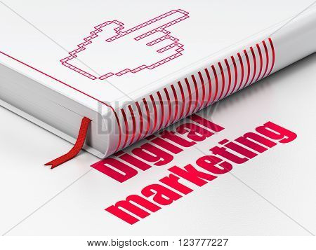Advertising concept: book Mouse Cursor, Digital Marketing on white background
