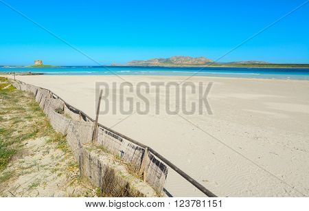 famous La Pelosa beach shoreline in Sardinia