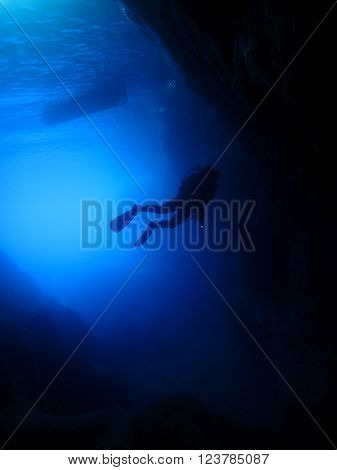Cavern Diver Silhouette