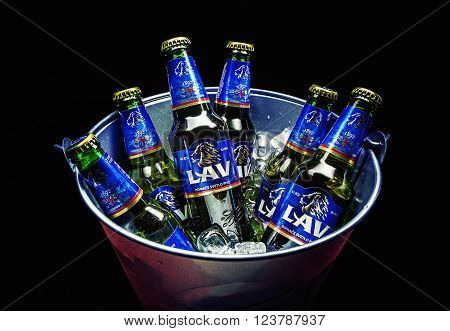 Six Bottles Of Lav Beer