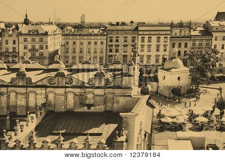 Vieille photo de style de Sukiennice de Cracovie, Pologne. Voir plus dans mon portefeuille.