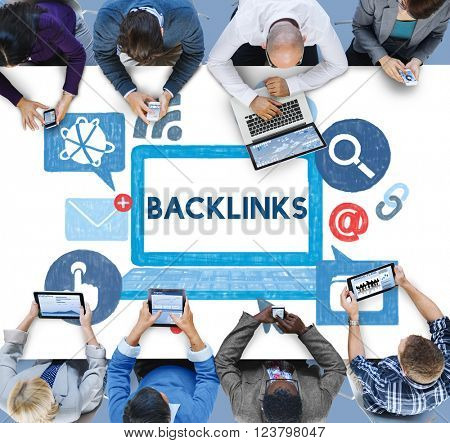 Back link Hyperlink Networking Internet Online Technology Concept