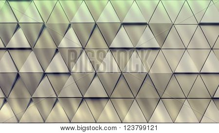 Abstract illustration of modern architectural background of triangles. Double exposure