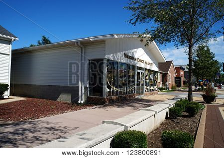 PLAINFIELD, ILLINOIS / UNITED STATES - SEPTEMBER 20, 2015: One may learn to dance at the Vaughan Dance Academy in downtown Plainfield.