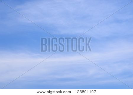 Blue sky with spindrift clouds may be used as background.