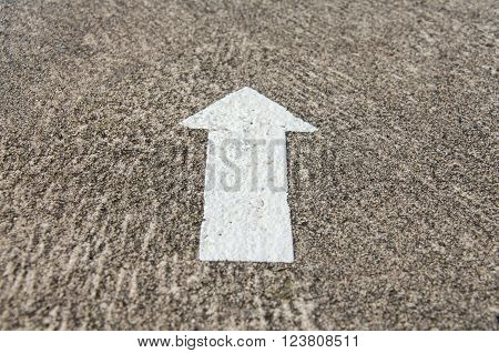 White Arrow sign on a road surface
** Note: Shallow depth of field