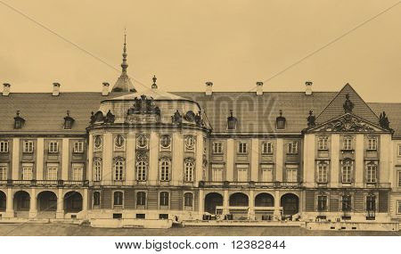 รูปแบบเก่าของรอยัลคาสเซิลในวอร์ซอ โปแลนด์