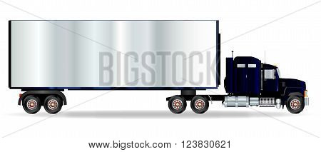 The front end of a large lorry over a white background