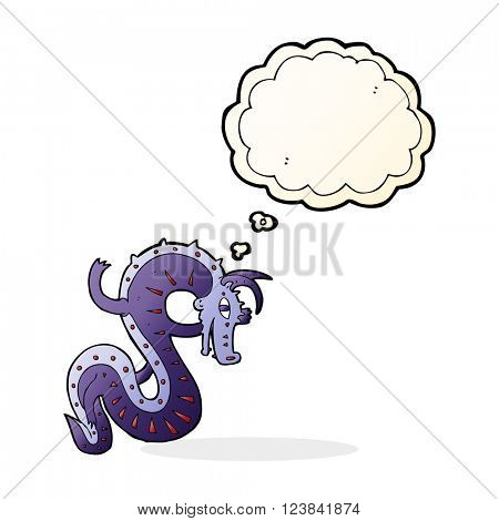saxon dragon cartoon with thought bubble