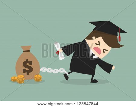 man want to graduate as make debt.