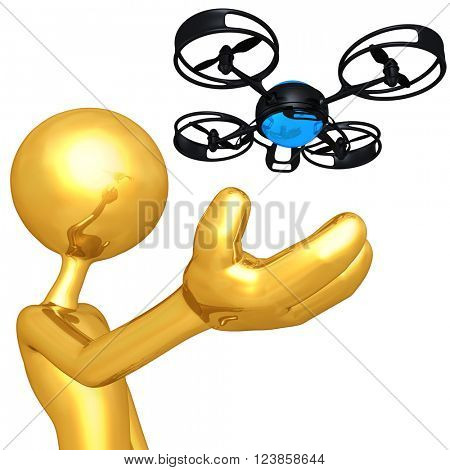 Aerial Drone 3D Illustration Concept 