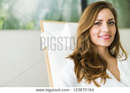 Portrait of a beautiful young healthy woman relaxing in a robe
** Note: Soft Focus at 100%, best at smaller sizes