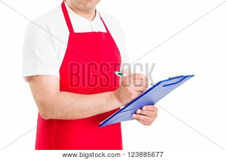 Storekeeper Or Administrator Holding Clipboard