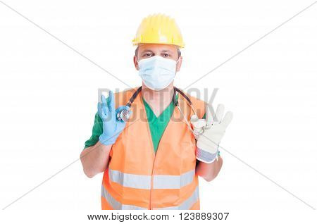 Doctor medic or builder or constructor jobs. Job search and find concept