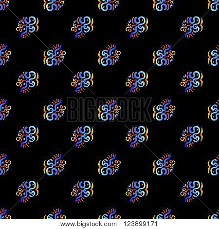 seamless color pattern on a black background