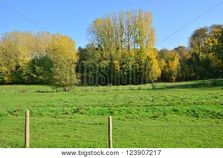 Seraincourt France - october 26 2015 : the picturesque village of Val d Oise in autumn
