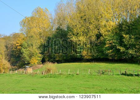 Seraincourt France - october 26 2015 : the picturesque village of Val d Oise in autumn