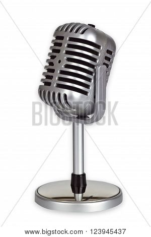 Retro Microphone isolated on white background_This is no SHURE Microphone