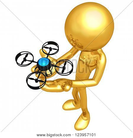 Aerial Drone 3D Illustration Concept 