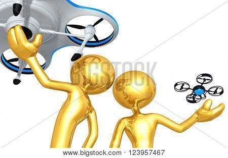Aerial Drone 3D Illustration Concept 