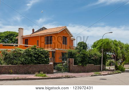 Montevideo, Uruguay - December 15, 2012:  Colorful house in Montevideo, Uruguay.