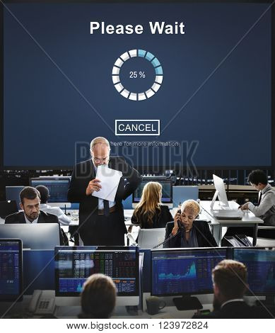 Please Wait Loading Waiting Transfer Anticipation Concept