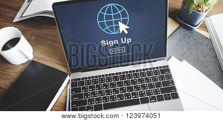 Sign Up Register Join Applicant Enroll Enter Membership Concept