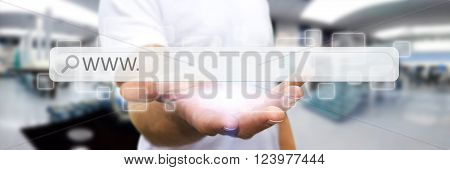 Man Surfing On Internet
