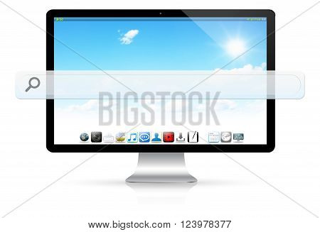 Modern Computer With Empty Web Bar