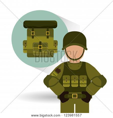 Military  icon concept with icon design, vector illustration 10 eps graphic.