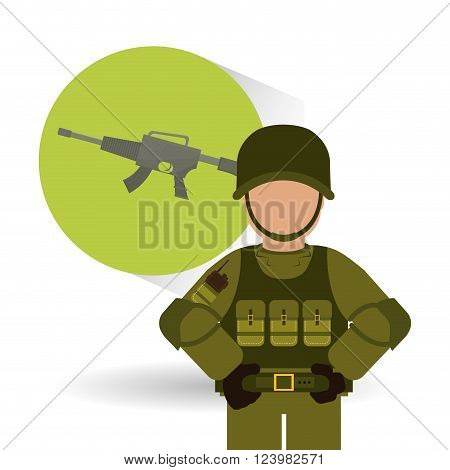 Military  icon concept with icon design, vector illustration 10 eps graphic.
