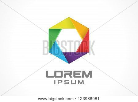 Colorful icon design element. Abstract logo idea for business company.  Internet, communication, technology and network concepts.  Pictogram for corporate identity template. Stock Illustration. Vector