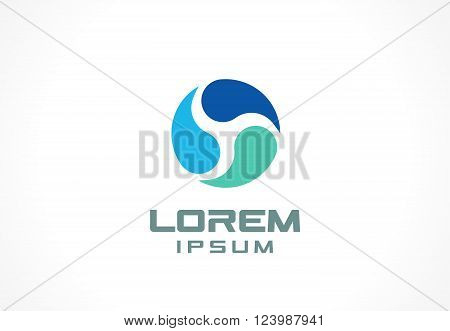 Icon design element. Abstract logo idea for business company.  Eco, water, healthcare, SPA, Cosmetics and medical concepts.  Pictogram for corporate identity template. Stock Illustration Vector