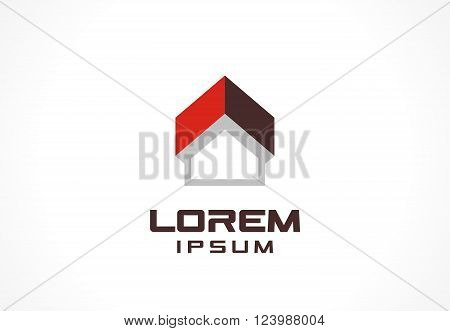 Icon design element. logo for business company. Construction, house, up arrow, building, technology concepts.  Pictogram for corporate identity template. Stock Illustration Vector