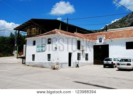 MONDRON, SPAIN - JUNE 1, 2008 - Olive oil processing plant Mondron Malaga Province Andalusia Spain Western Europe, June 1, 2008.